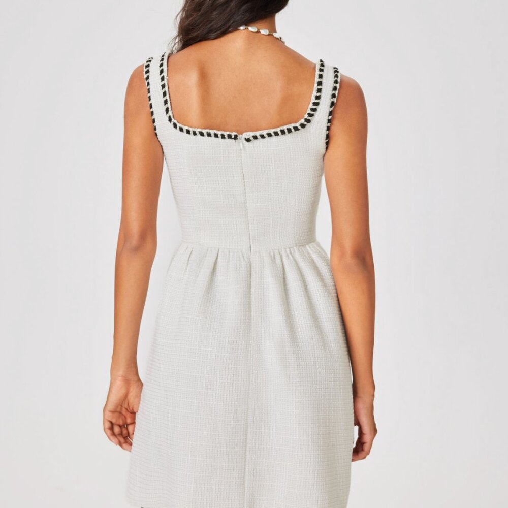 Cider Tweed U-neckline Solid Mini Dress - Picture 5 of 6